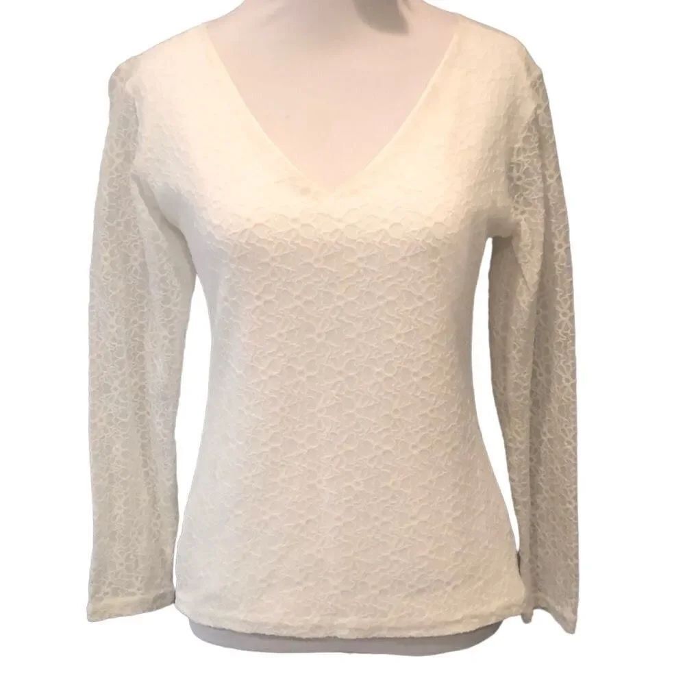VINTAGE Stripe by Rajure Paris White Lace Top